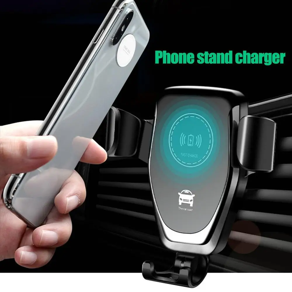 

10W Qi Standard Wireless Car Charger Holder Mount foriPhone Car Air Vent Gravity Holder Stand Bracket Anti-skid Charging Pad