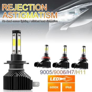 

2Pcs H11/H9/H8/H7/9006/HB4/9005/HB3/H10 Car LED Headlight Bulbs 50W Super Bright LED Headlights 5000LM Conversion Kit Waterproof