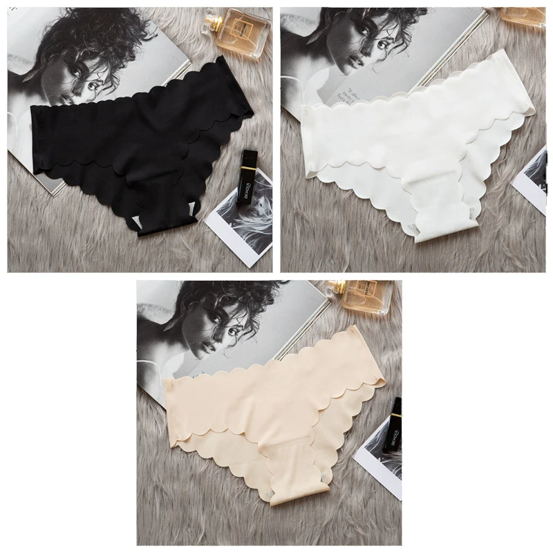 blackwhitebeige 3 шт./лот Бесшовные женские трусы нижнее белье женские удобные нижнее белье без шоу трусы M L белье XL - Цвет: blackwhitebeige