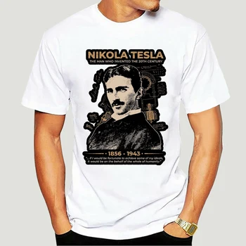 

Nikola Tesla Men T Shirts Scientists Subject Inventor Physics Science Tees Short Sleeve T-Shirts 100% Cotton Party Tops-5469A