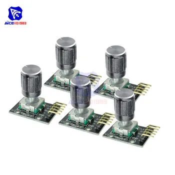 

diymore 5PCS/Lot KY-040 Rotary Encoder Module with 15x16.5 mm Potentiometer Rotary Knob Cap for Arduino