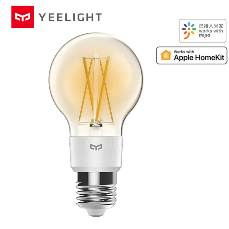 Xiaomi mijia yeelight smart LED Filament bulb YLDP12YL 700 lumens 6W Lemon Smart bulb Work with Apple homekit - Цвет: Белый