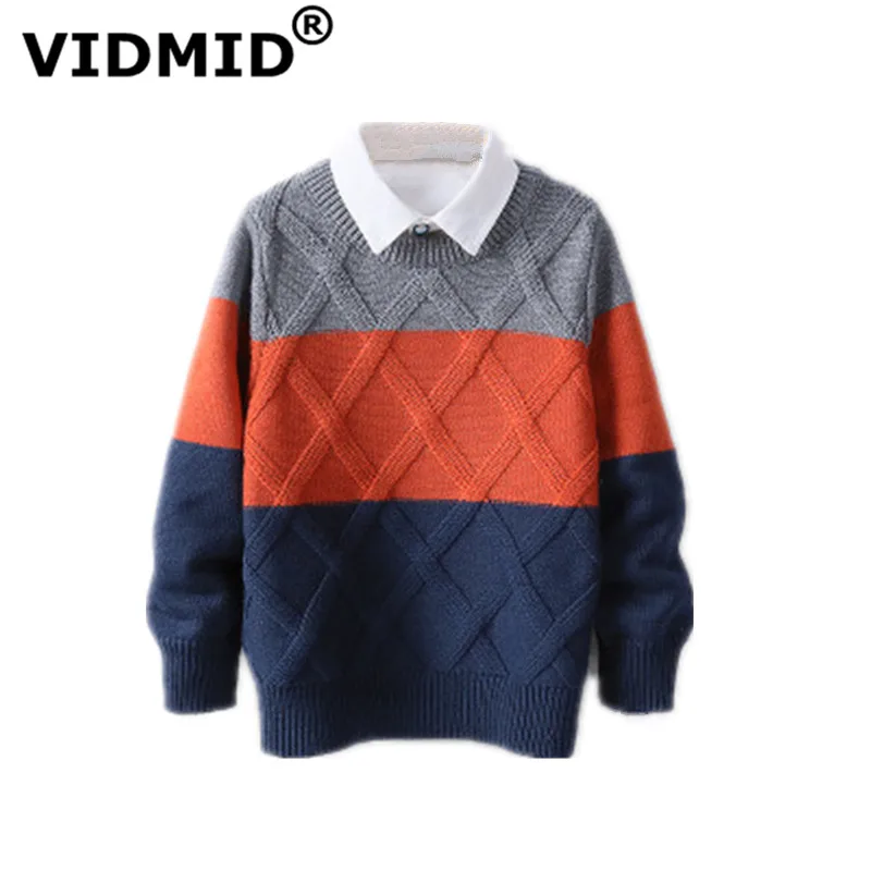 VIDMID свитер для маленьких мальчиков и девочек осенне-зимняя одежда из хлопка Детская вязаная одежда с длинными рукавами, пальто 7088 06