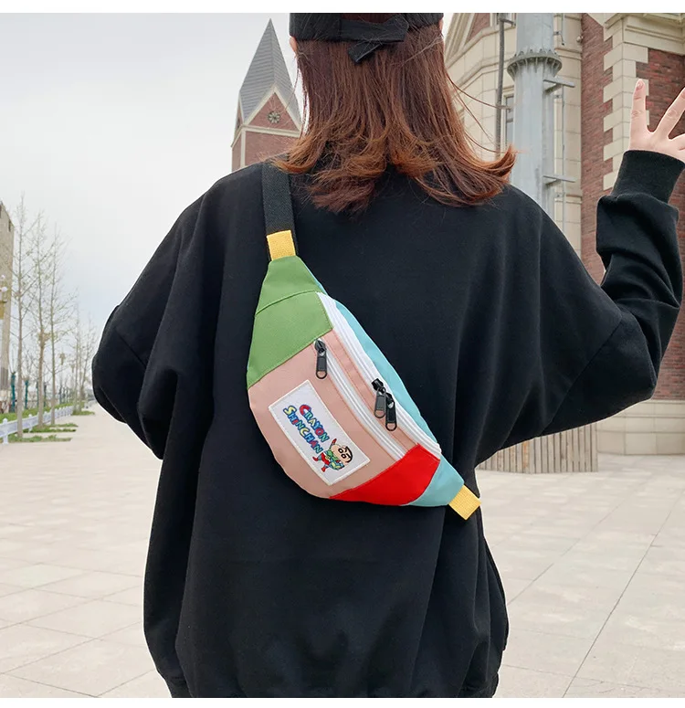 New Japanese Canvas Cartoon Crayon Shinchan Shoulder Bag Cute Boys& Girls Belt Bags Children's Tide Anime Backpack 8-11 Years 2