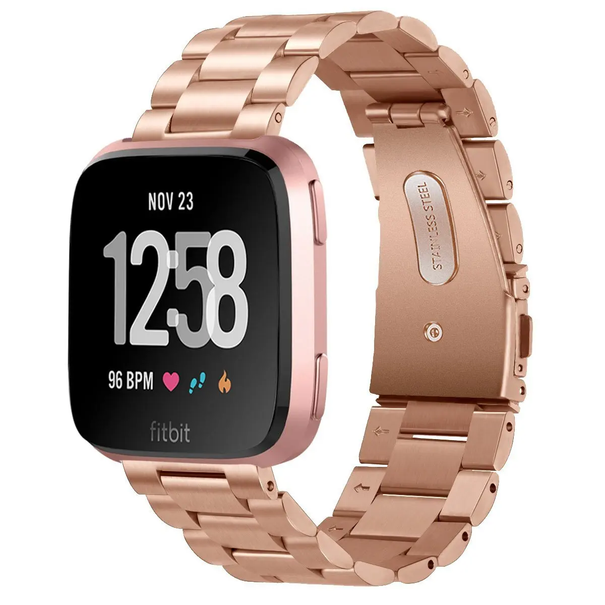Металлический Браслет для Fitbit Versa ремешок для женщин с булавкой Безвинтовые браслеты из нержавеющей стали Сменные аксессуары