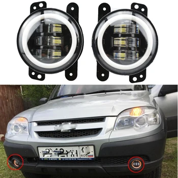 

2PCS DOT 4Inch Round Wrangler Led Fog Light 30W 6000K White Amber Halo Ring DRL Off Road Fog Lamps For J eep W rangler JK TJ LJ