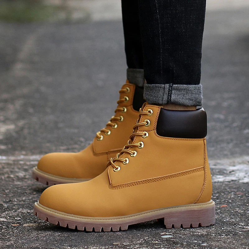 

2019 Winter Keep Warm Snow Boots Men Classic Suede Leather Boots Men Ankle Boots Comfortable Work Shoes Plus Size HX-088