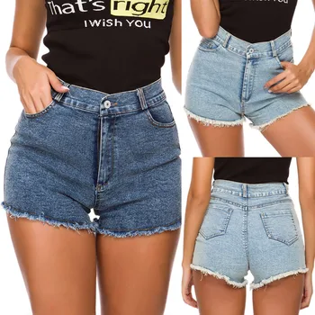 

Fashion Womens Jeans Mini High Waist Denim Shorts Denim Hole Beach Bottom Shorts In stock шорты женские hot sale 2020#guahao