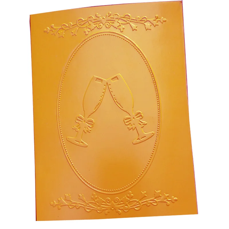 

Wedding Cup Flower Plastic Embossing Folders for DIY card making Background Template Die Scrapbook Paper Craft Supplies embosser