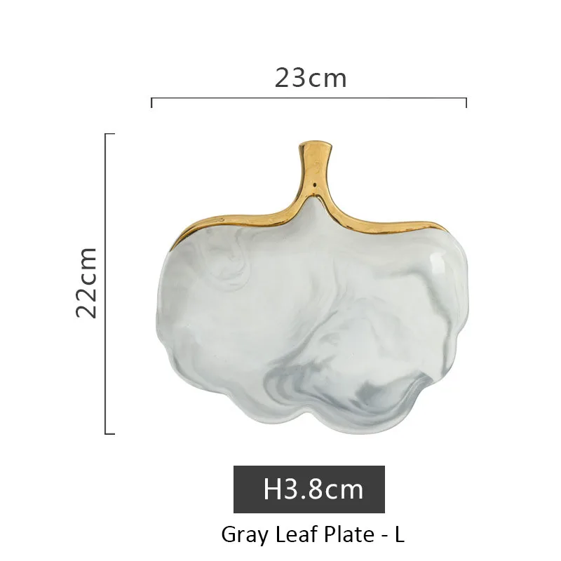 Gray Leaf Soup Plate Накальное мраморная керамика обеденное блюдо для супа риса миска для супа Салатница ювелирные изделия лоток для хранения посуды Декоративная посуда - Цвет: Gray Leaf Soup Plate