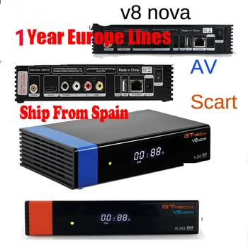

spain gt media v8 nova av/scart receiver+1 year europe lines satellite TV Receiver Decoder DVB-S2 wifi internal