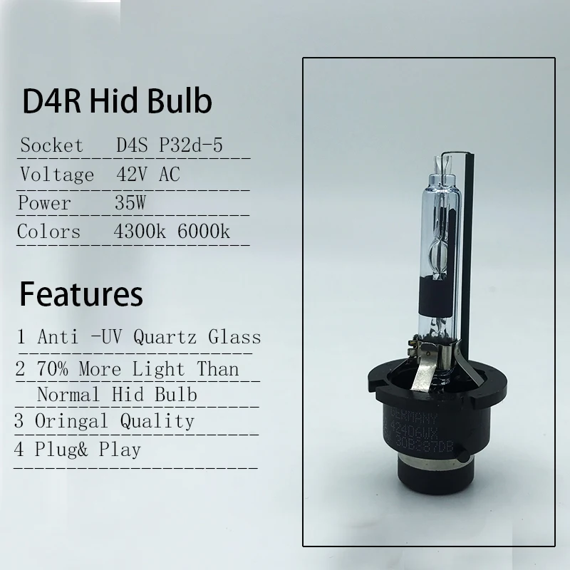 2 шт HID головной светильник ксеноновая лампа D4S/D4R/D2S/D2R 6000K 4300K головной светильник белый светильник для Toyota Lexus 90981-20013 90981-20005