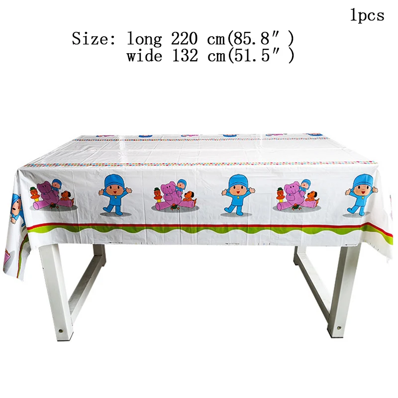 tablecloth POCOYO принадлежности для вечеринки воздушный шар стенд детская тематическая вечеринка на день рождения украшение Новорожденный ребенок душ продукты украшения одноразовые - Цвет: tablecloth