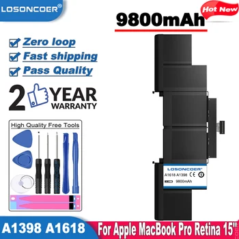 

LOSONCOER 11.36V New 9800mAh A1618 A1398 Laptop Battery 99.5Wh for Apple MacBook Pro 15" Retina A1398 A1618 2015year +Free Tools