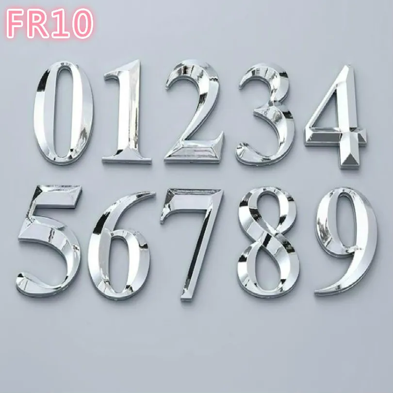 

FR10 SILVER PVC DIY Letters+numbers car emblem combination emblem car logo model car badge sticker with paste for modify