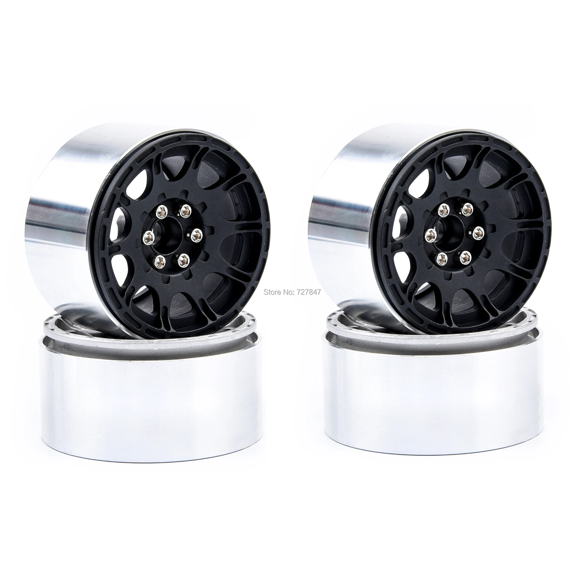 

Aluminum Alloy Beadlock 2.2" Wheel Rim Hub for 1/10 1:10 RC Car Crawler Axial SCX10 TRX4 Wraith 90018 #25