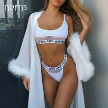 NORNS, эластичный принт, без рукавов, сексуальный, модный, с буквенным принтом, однотонный, пэчворк, нижнее белье, Женский комплект, нижнее белье, стринги, набор нижнего белья