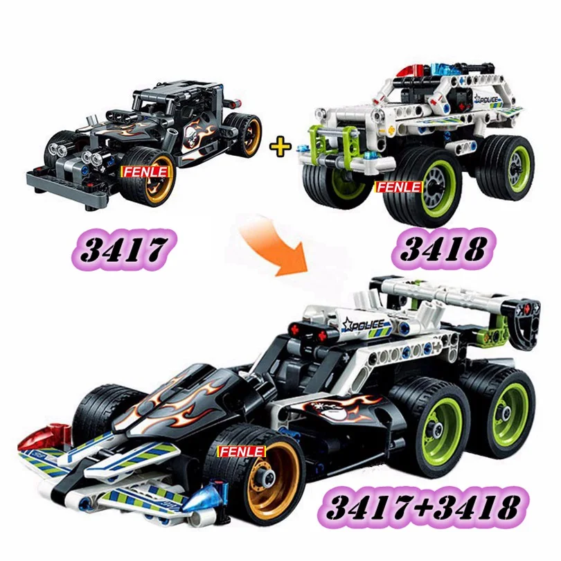 Decool совместимые technic грузовики тянуть назад racer автомобиль мото наборы комплект строительные блоки F1 DIY кубики moc детские игрушки подарки