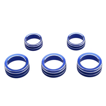 

5pcs/set Blue Car Interior Dashboard AC Volume Button Circle Cover Trim Ring Fit for Honda Accord 2018 2019 2020