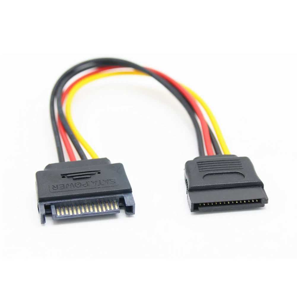 3pcs SATA Copper Wire Adapter Extension Cable Converter 15 Pin Male To Female 20cm Hard Drive Power Computer Connector |