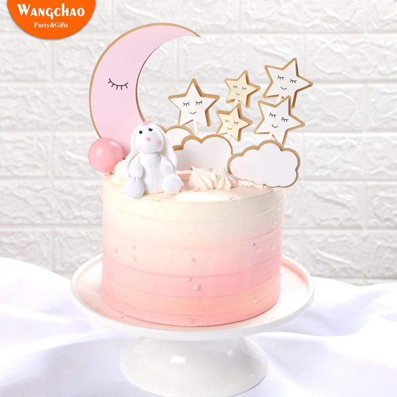 1 Ensemble De Decoration De Gateau D Anniversaire Theme De Petite Etoile Lune Nuage Fournitures De Fete Aliexpress
