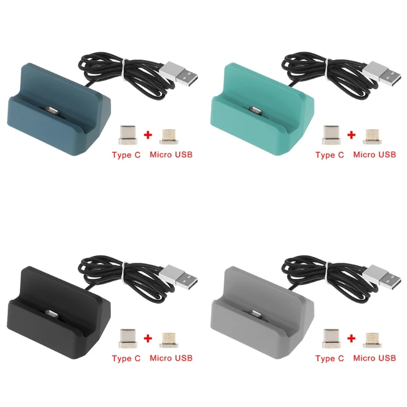

1 Set New Magnetic Micro USB + USB Type C Connector Charging Station Dock For Android Phone S8 Note8 Xiaomi 5 6 Onelus 2 3 5