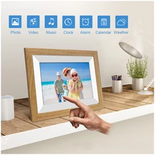 10.1 inch wifi cloud digital photo frame ios Android APP remote digital photo frame wooden digital frame