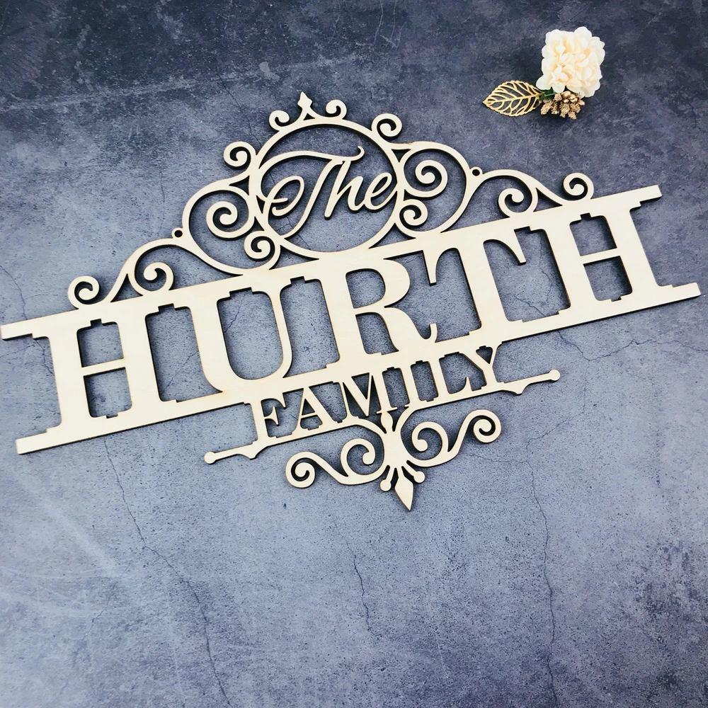 Personalized Monogram Wall Wooden Name Table Sign,Custom Outdoor Hanging Family Name Wood Sign, Mr & Mrs Wedding Decor Supplies (3)