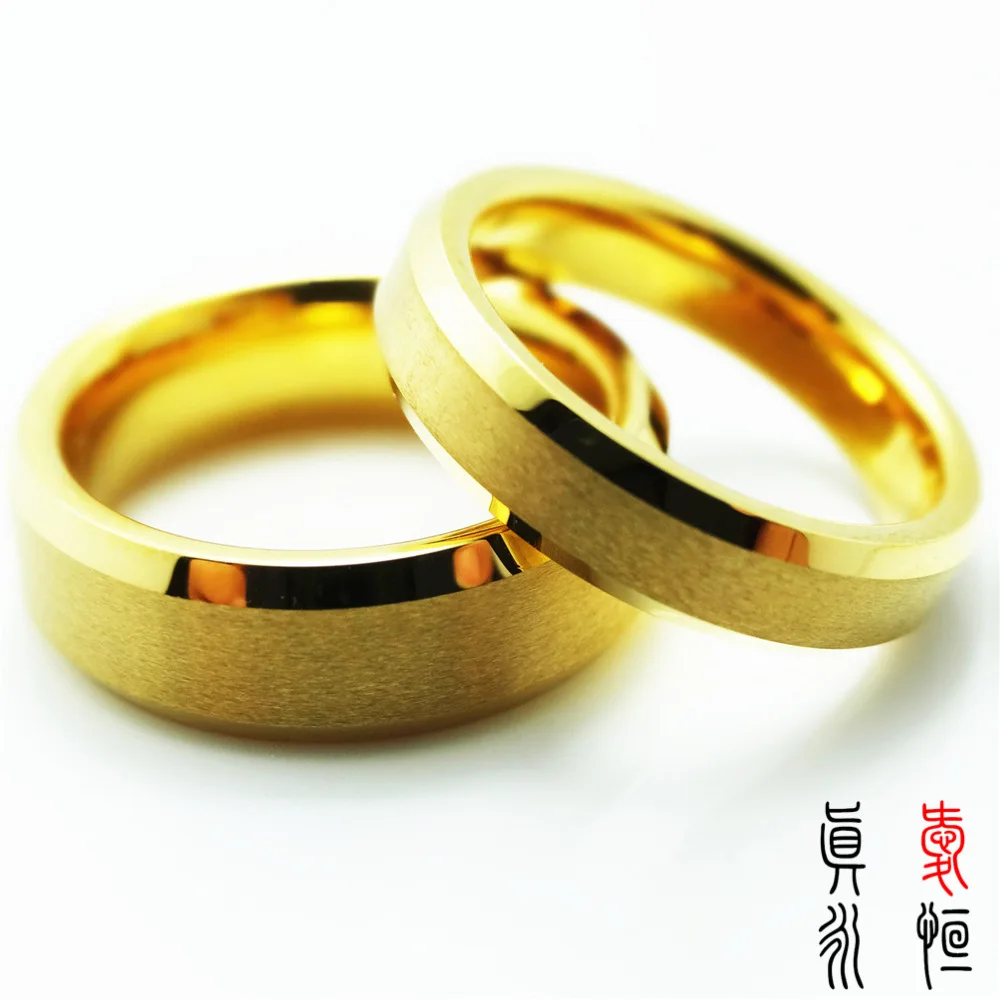 

Europe And America AliExpress Accessories Tungsten Gold Electroplated Gold Tungsten Ring Men Fashion Parts
