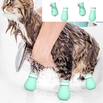

Pet Cat Paw Protector For Bath Cat Grooming Supplies Soft Silicone Anti-Scratch Shoes Checking Cat Cleaning Claw Cover