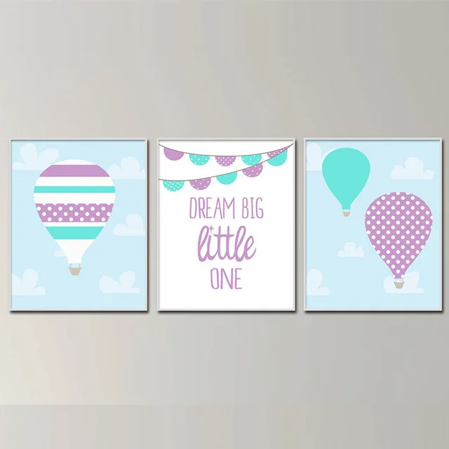 Baby-Girl-Nursery-Art-Hot-Air-Balloon-and-Dream-Big-Little-One-Quote-Nordic-Posters-Wall.jpg_640x640 (3)