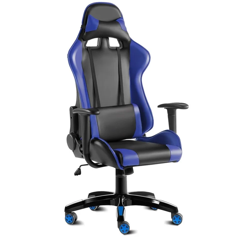 High Back Gaming Reclining Office Chair 360 Degree Swivel 5 Wheels Removable Head Rest Pillow Lumba