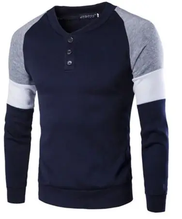 Laamei, зимний мужской свитер, приталенная трикотажная одежда, Повседневный пуловер, мужской свитер с круглым вырезом в стиле пэчворк, мужские топы, мужская одежда - Цвет: Navy