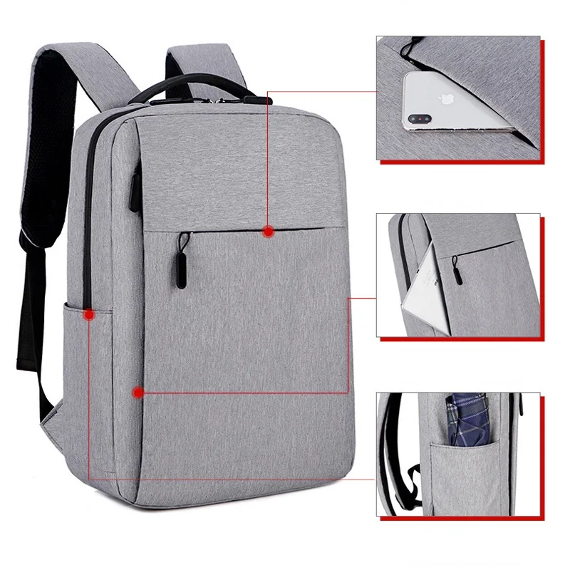 SKOANBE Backpack Men's Leisure Outdoor USB Charge Charging Sports Backpack Business Computer Bag Travel Bag External Outside Bag