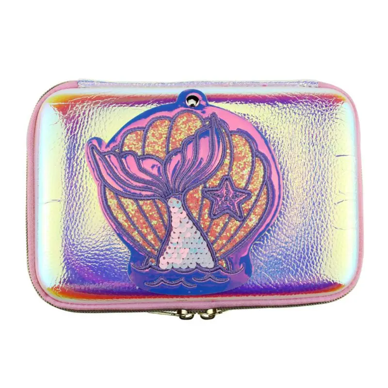 

Kawaii Pen Boxes Mirror Discoloration Pencial Case with Beauty Cartoon Girls Storage Organizer Large Capacity Stationery Bag