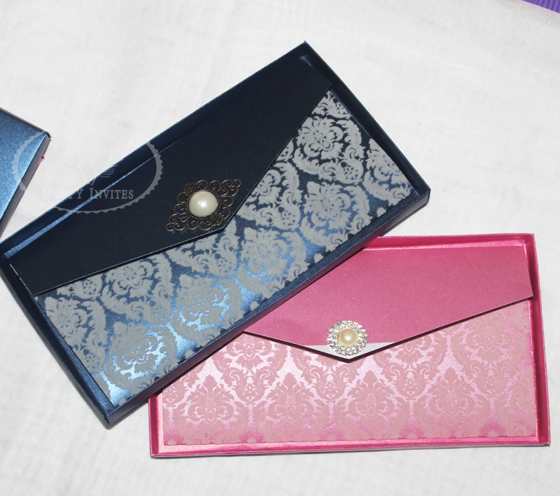 HI6009-38 Customized Wedding Invitation Card with Flocking