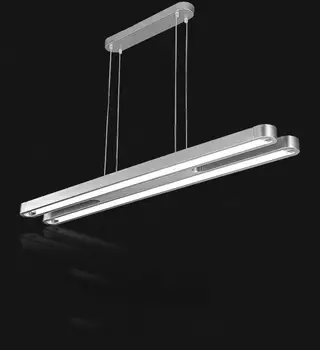 

HAIXIANG LED Aluminum Extra Long Lamp Office Meeting Room Chandelier Silver/Black Light Ceiling Light