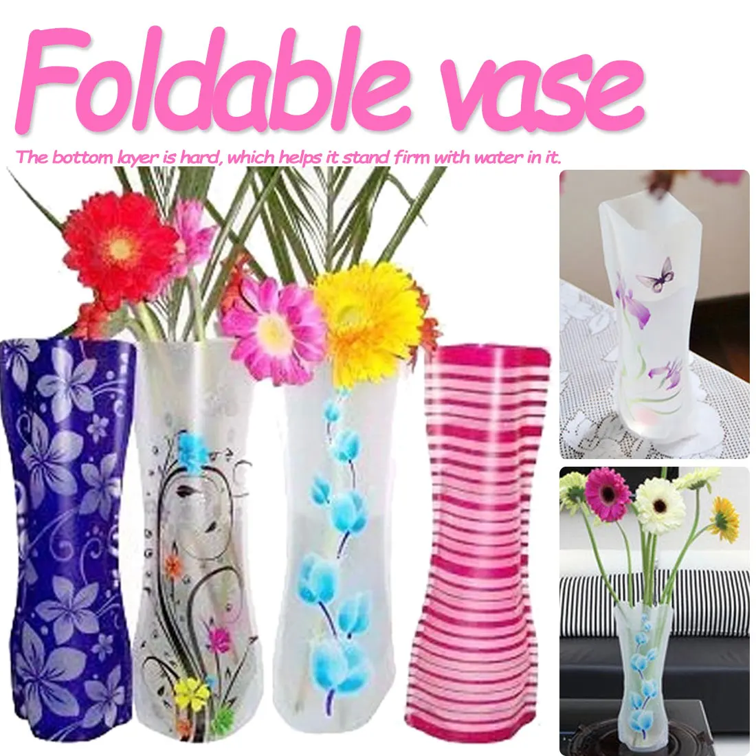 Unbreakable Co friendly Foldable Folding Flower Plastic PVC Durable