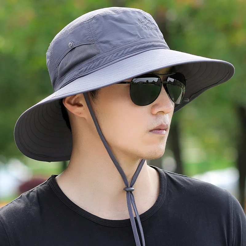 

Topee Men's Summer Outdoor Sun-resistant Big Brim Face Covering UV-Protection Men Breathable Sun Fishing Fisherman Hat