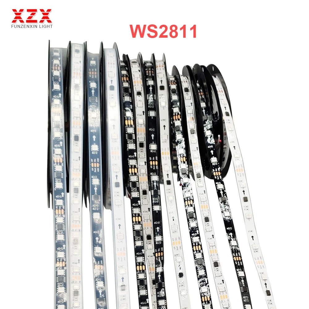 WS2811 5050 SMD RGB полосы Адресуемых Светодиодный светильник 30/48/60/144 светодиодов/m Led