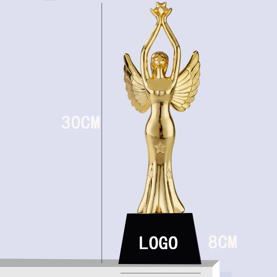 

Customized Fame Gold-plated Trophy Crystal Custom Resin Making Creative Free Lettering Excellent Employee Trophy Organic