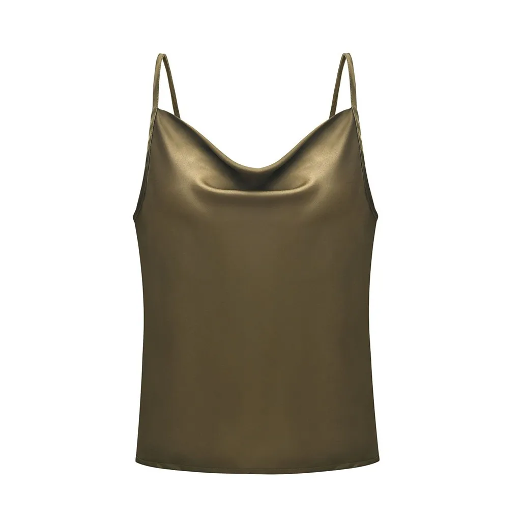 Сексуальные женские одноцветные, Имитирующие Шелк, регулируемые, повседневные, базовые, на бретельках, топы, модные, женские, камзол, нижняя часть, Обрезанные, Feminino L1210