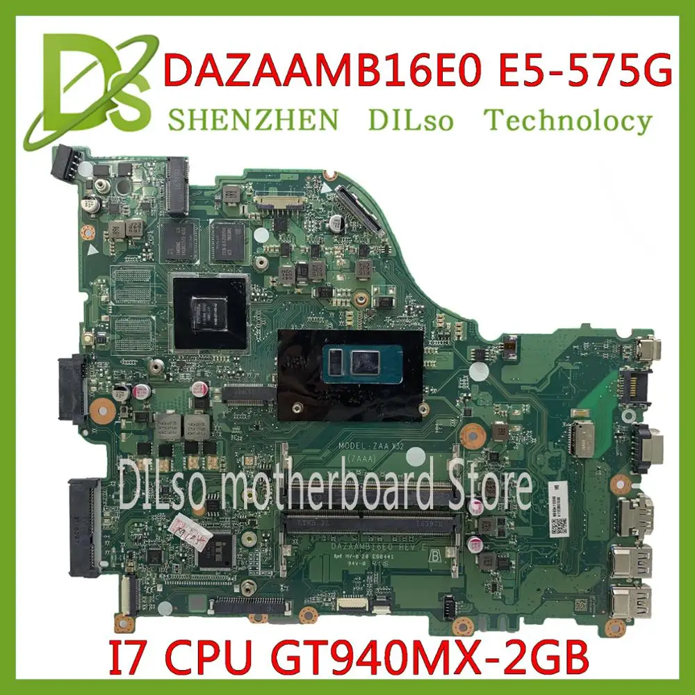 Kefu E5-575G материнская плата для acer Aspire E5-575 E5-575G E5-574 F5-573 материнская плата I7-6500U Процессор DAZAAMB16E0 Тесты