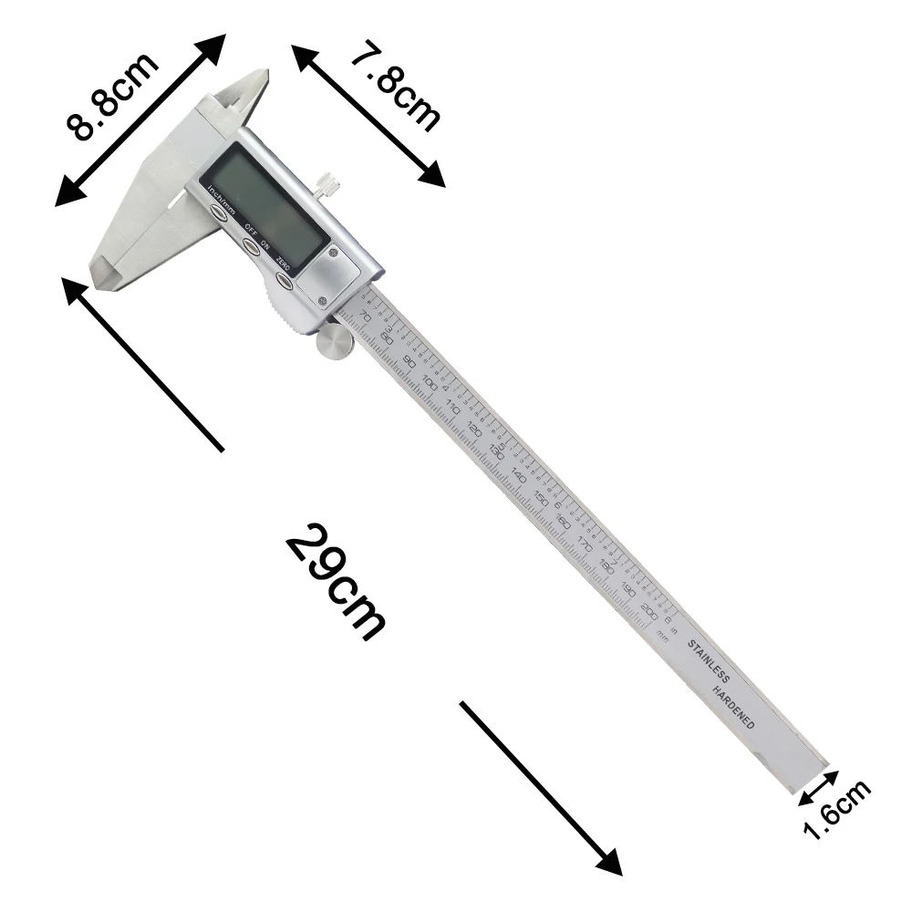 Micrômetro eletrônico digital de aço inoxidável, 6 Ferramenta de Medição de Paquímetro " Vernier 150mm 8" 200mm quot 150mm 8quot 200mm ferramenta de medicao paquimetro vernier 02