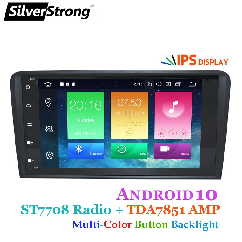 SilverStrong 2Din Android10.0 автомобильный DVD DSP для Audi A3 S3 2003 2004 2011 2008 Автомобильный Радио GPS