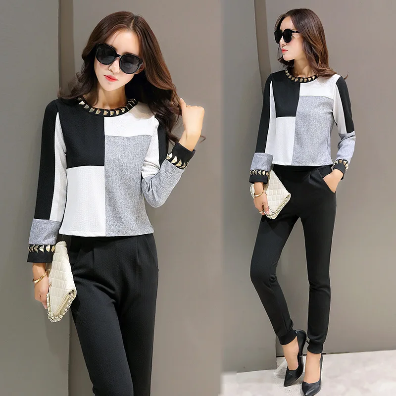 

2017 Spring Clothing New Style Korean-style Casual Harem Pants Elegant Two-Piece Set Women's Fashion Good Quality Hot Selling
