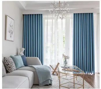 

Drapes Cortinas Full shade cloth living room balcony shade modern curtain color matching simple