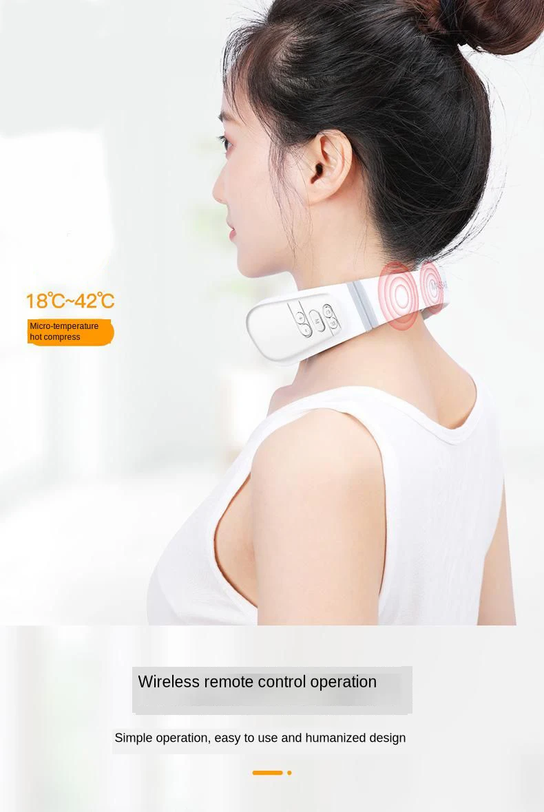 Inteligente sem Fio de Aquecimento Alívio da Dor Pulso Pescoço Massageador Dezenas Ferramenta Cuidados Saúde Relaxamento Carregamento Usb Cervical Ems 15 cuidados saúde relaxamento carregamento usb cervical massageador