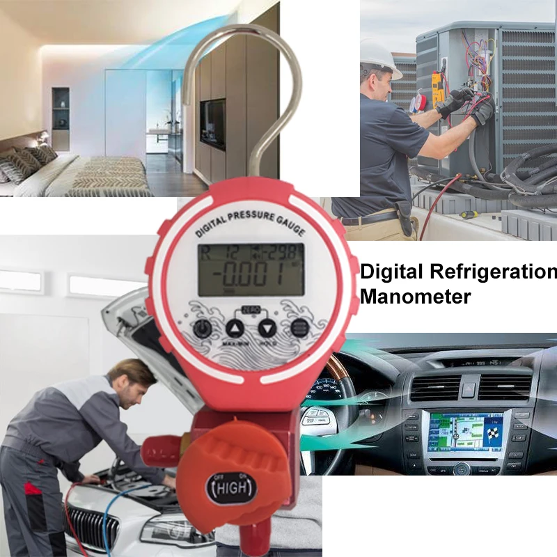 Манометр для трубопроводов цифровой вакуумный измеритель давления HVAC|Манометры|