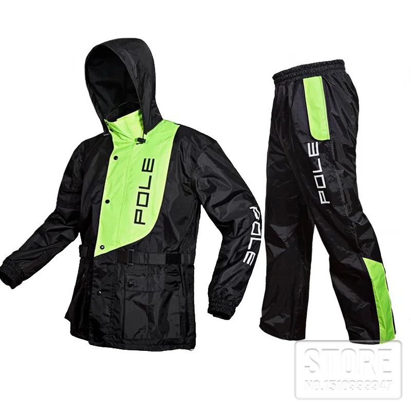 POLE one set Fashion Outdoor Sports Fishing Man Waterproof suits bicycle Raincoat Suit Motorcycle Raincoat